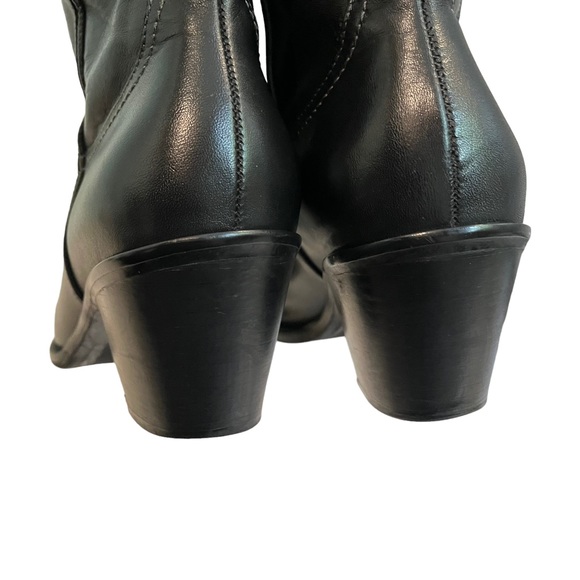 Franco Sarto Leather “Witchy Pointy” Toe Mid Calf Pull On Western Boots - Picture 11 of 16